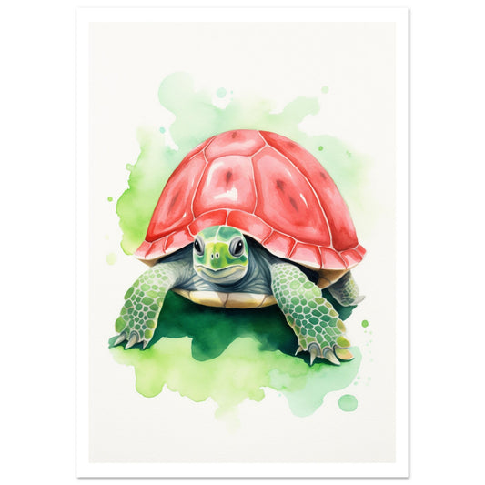 Watermelon turtle Premium Poster