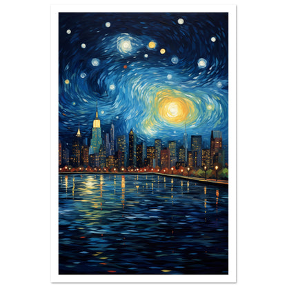 New York Night Sky Premium Poster