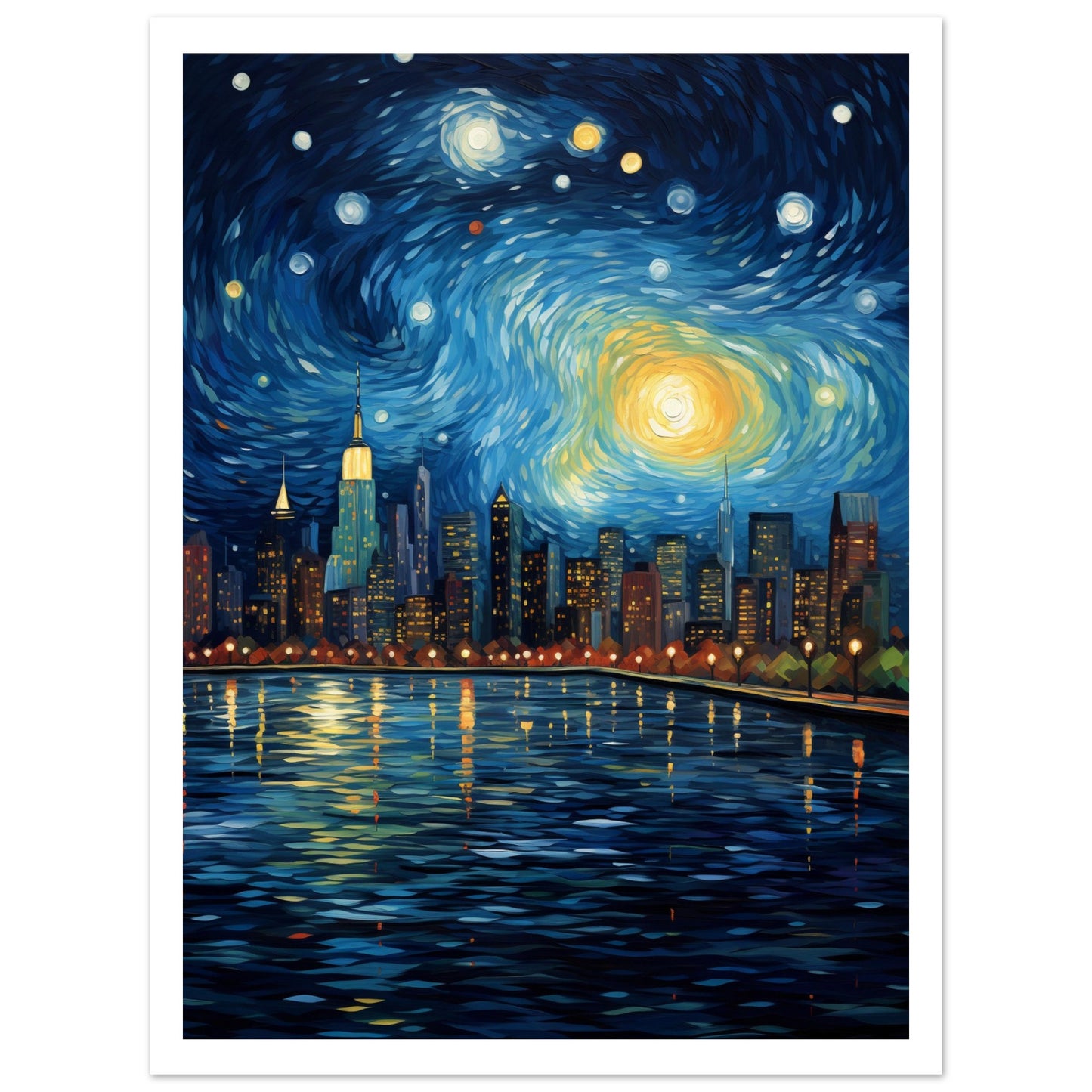 New York Night Sky Premium Poster