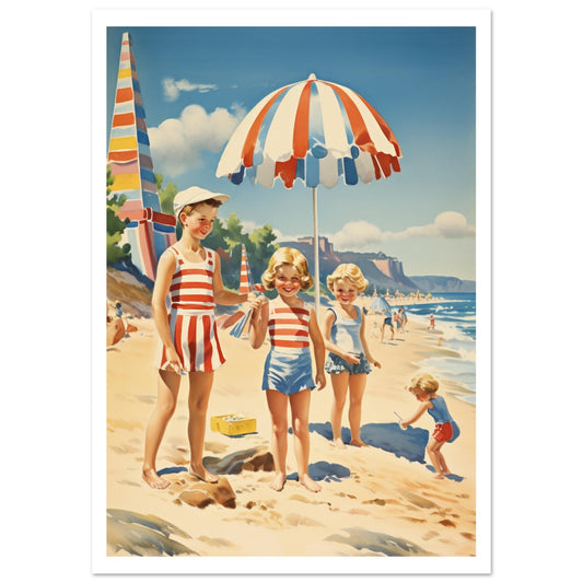 Vintage beach day Premium Poster