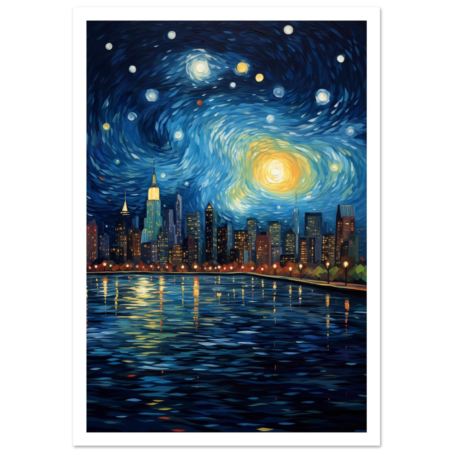 New York Night Sky Premium Poster