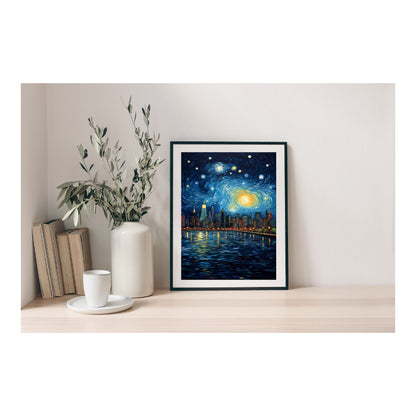 New York Night Sky Premium Poster