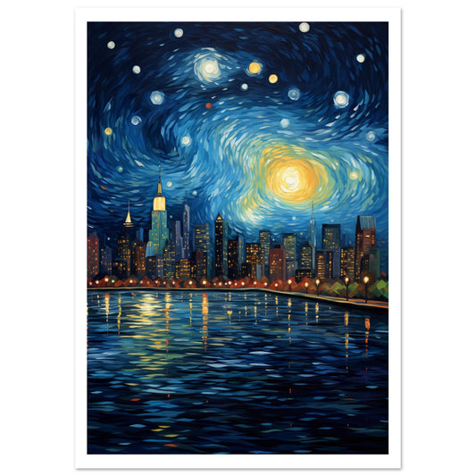 New York Night Sky Premium Poster